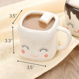 Marshmallow Emoji Hot Cocoa Mugs (Set of 4 Full Size Mugs)